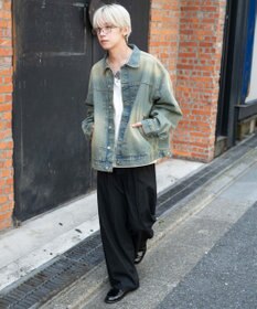WEGO 【ユニセックス着用ITEM/MLサイズ展開】ヴィンテージライクBIGデニムジャケット