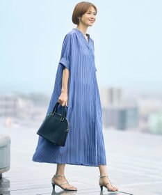 自由区 【定番人気・新色追加・1枚でサマになる】リヨセルポプリンシャツ ワンピース