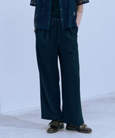 J.PRESS LADIES 【洗える・接触冷感・吸水速乾】Lightジョーゼット ワイド パンツ ダークネイビー系