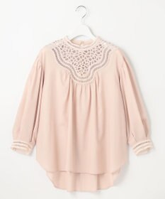 23区 L 【GOLD LABEL】モダンコットン レースコンビ ブラウス