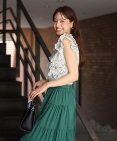 Tiaclasse 【新色追加・洗える】花柄フリルシャツブラウス