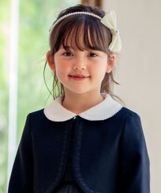 ANY KIDS サテンリボン×パール キッズカチューシャ オフホワイト