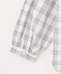 J.PRESS LADIES 【洗える】 セルロースチェック バンドカラー ブラウス