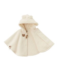 MIKI HOUSE HOT BISCUITS お耳付きボアフリース ダッフルマントギフトセット【BOX付き】