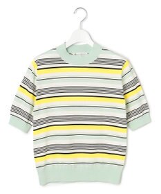 23区 L 【VERY3月号掲載/洗える】プレミアムビオコットン 半袖 マルチボーダー ニット