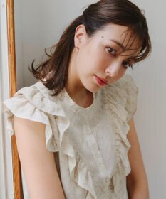 Tiaclasse 【新色追加・洗える】花柄フリルシャツブラウス