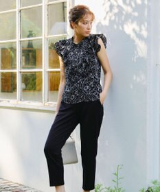 Tiaclasse 【新色追加・洗える】花柄フリルシャツブラウス