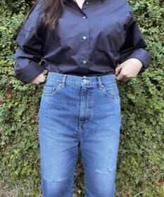 woadblue 【先行販売】SALUU サルー ストレートアンクル デニムパンツ ダメージ