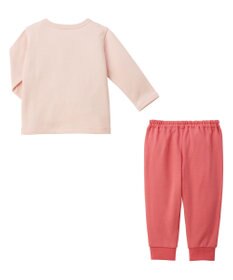 MIKI HOUSE HOT BISCUITS 【80-120cm】ミニ裏毛パイル素材 ティーカップ柄 ルームウェアセット