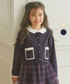 組曲 KIDS 【110-140cm】リボンインターシャニット カーディガン