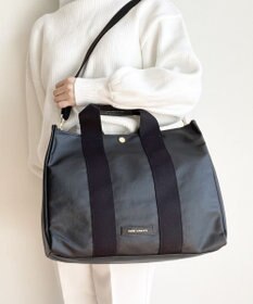 Hekhèr Le Style de Vie 【日本製 / A4サイズ対応 / 2WAY】PUコートコットンキャンバス トートバッグ large