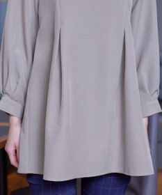 Tiaclasse 【ダブルストレッチ・洗える】バックベルトチュニックブラウス