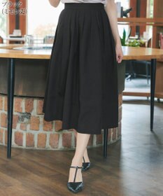 Tiaclasse 【新色追加・選べる丈】麻調タックフレアスカート