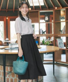 Tiaclasse 【新色追加・選べる丈】麻調タックフレアスカート