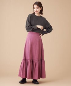 SHARE PARK LADIES 【ウォータープルーフ】　マキシティアードスカート