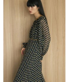 Green Parks armonia．ドットプリントパイピングワンピース