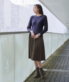 Tiaclasse ラメツイードAラインフレアスカート