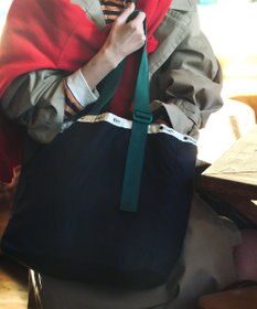 LeSportsac LG HANDLE ADJ TOTE/ディープシー/ボトルグリーンウェビング