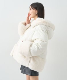 earth music&ecology フードファー中綿ショートコート