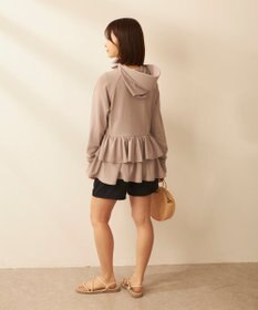 OP／FILA 【ocean pacific】フェイスガード付き バックフリル ラッシュガードパーカー