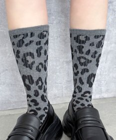 WEGO レオパード柄リブソックス