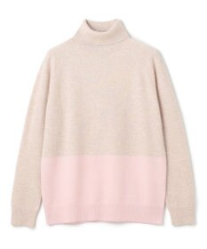 BEIGE， 【WEB限定・洗える】DEMING / バイカラーウールタートルネックニット