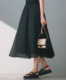 23区 【一部店舗限定/洗える】クレープドットフロッキー スカート