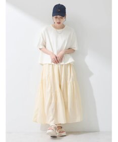 earth music&ecology コットンボイルランダム切替フレアスカート