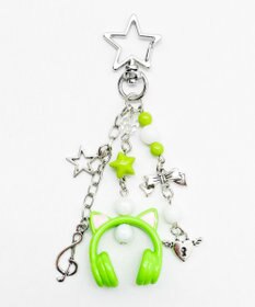 WEGO ネコミミヘッドホンビーズキーホルダー