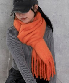 WEGO 【マフラー/ユニセックス着用】ワイドフリンジストール