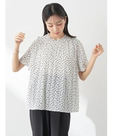 earth music&ecology マジョリカプリーツ半袖ブラウス