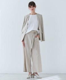 BEIGE， 【洗える】CAROLE / リネンライクラップワイドパンツ
