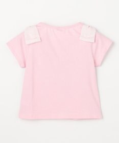 ANY KIDS 【綿100%】肩リボン×ラインストーンロゴ 半袖Tシャツ