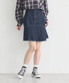 earth music&ecology ハイウエストフレアデニムスカート
