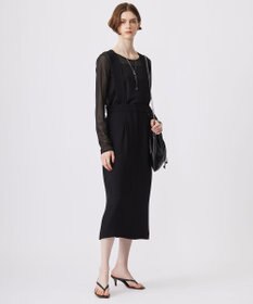 ICB L 【洗える】 マットトリコットチュール シアーカットソー