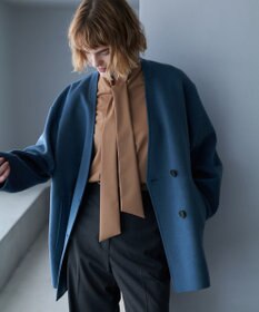 ICB WoolRever ノーカラーショートコート