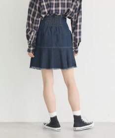 earth music&ecology ハイウエストフレアデニムスカート