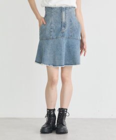 earth music&ecology ハイウエストフレアデニムスカート