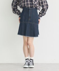 earth music&ecology ハイウエストフレアデニムスカート