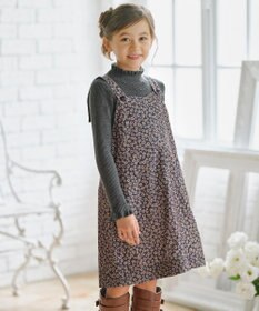 組曲 KIDS 【110-140㎝】モノトーンフラワーコーデュロイ ワンピース