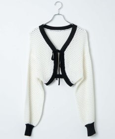 WEGO 【紫外線対策/手洗い可】メッシュリボンボレロ