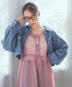 earth music&ecology フリンジロゴショート丈Ｇジャン