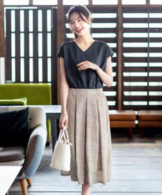 Tiaclasse 【洗える】異素材を組み合わせたカットソードッキングワンピース