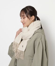 MOONBAT FURLA(フルラ）ループヤーン ツイード調ラメ入り ストール アルパカ混 日本製