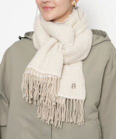 MOONBAT FURLA(フルラ）ループヤーン ツイード調ラメ入り ストール アルパカ混 日本製