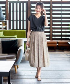 Tiaclasse 【洗える】異素材を組み合わせたカットソードッキングワンピース