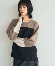 YECCA VECCA 釦デザイン配色ニット