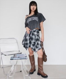 WEGO チェックシャツイレヘムミニスカート