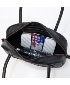 UNBILLION ピークスピーク PEAKS PEAK / 牛革パッチワーク横長ボストン