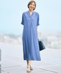 自由区 【定番人気・新色追加・1枚でサマになる】リヨセルポプリンシャツ ワンピース